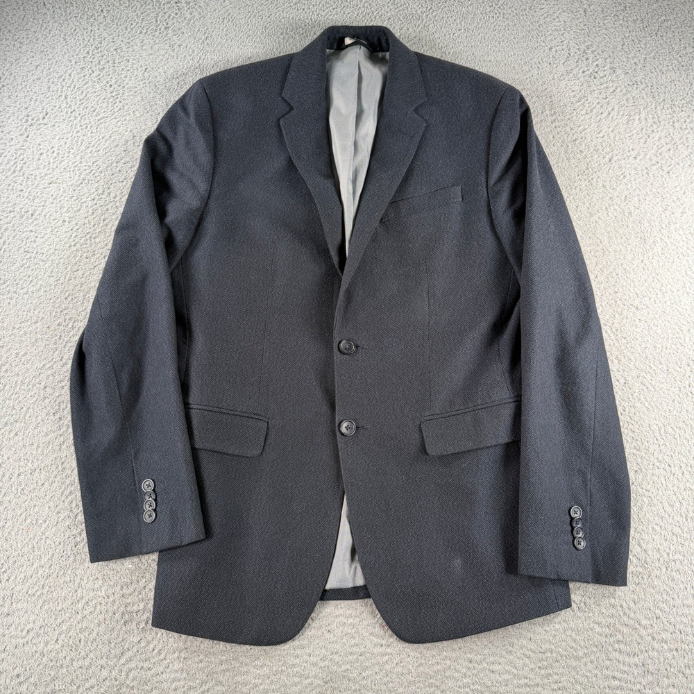 Banana Republic Blazer Mens 38R Slim Fit Navy Blue Cotton Micro Texture Jacket